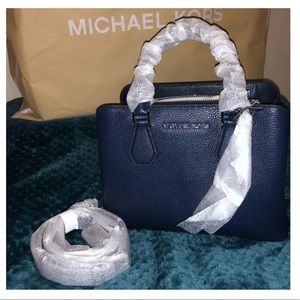NWT Michael Kors Navy Camille Satchel